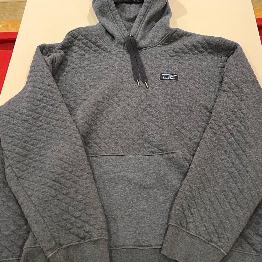 L.L. Bean Men's Gray Quilted Sweater 3XL blue
